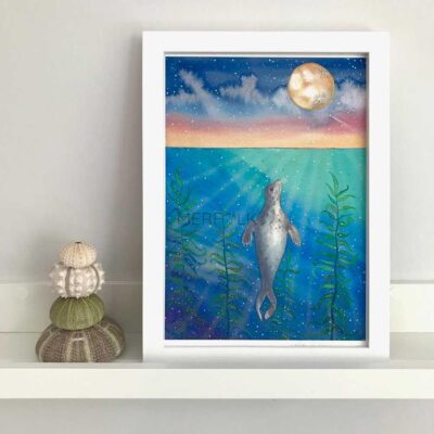Moon gazing seal framed example