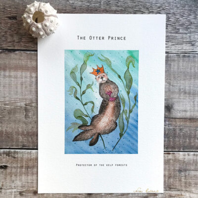 The Sea Otter Painting, Merfolk Art Can be personalised