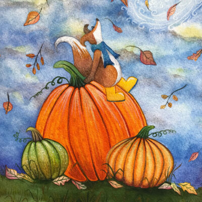 Felix Fox Close Up of Pumpkins