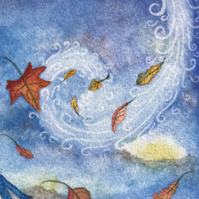 Felix Fox and Pumpkins in Autumn winds