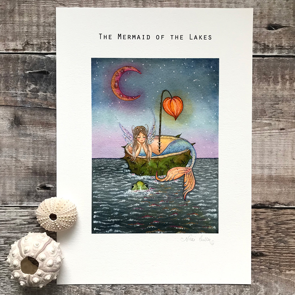 The Mermaid of the Lakes Watercolour Painting