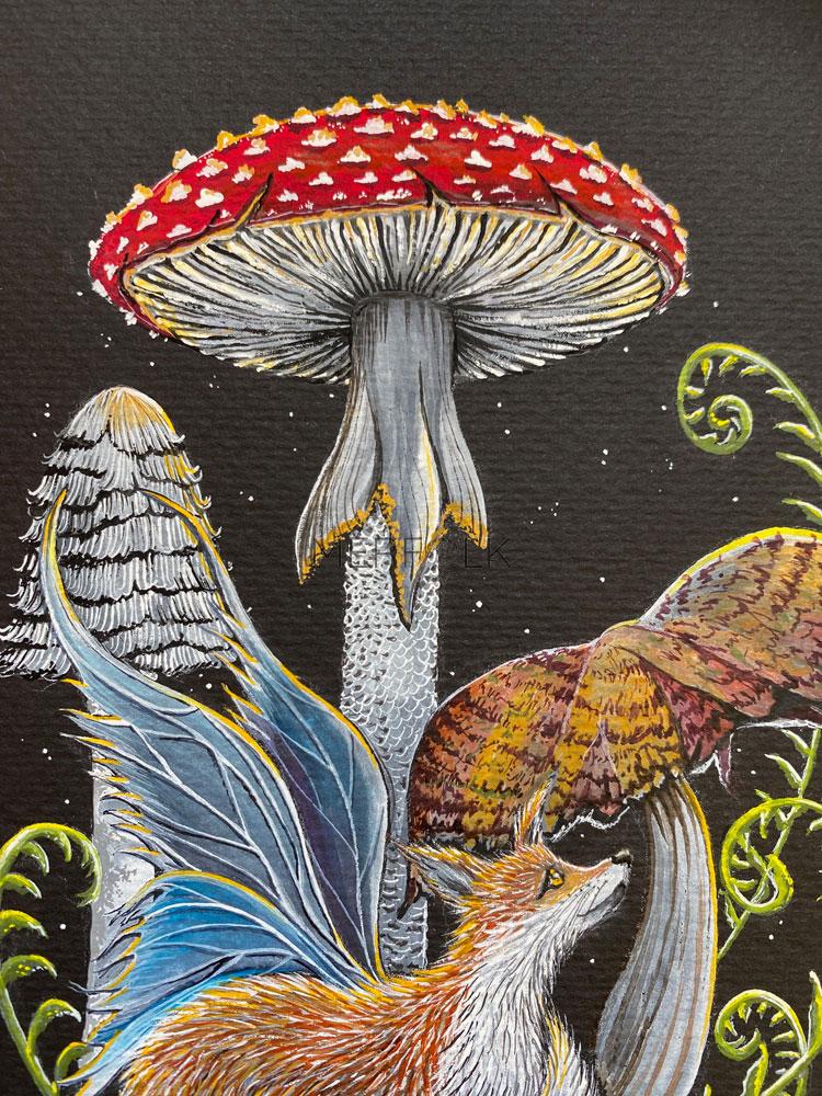 fox fairy mushroom close up