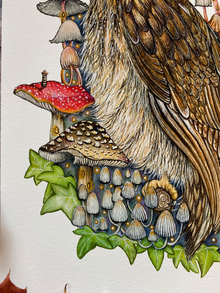 Tabitha Tawny Owl and Fairy Village Print - Image 5