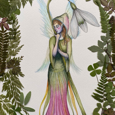 Snow drop fairy painting