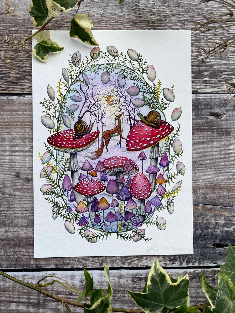 frolicking fox a5 print