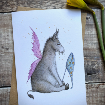A5 fairy donkey card
