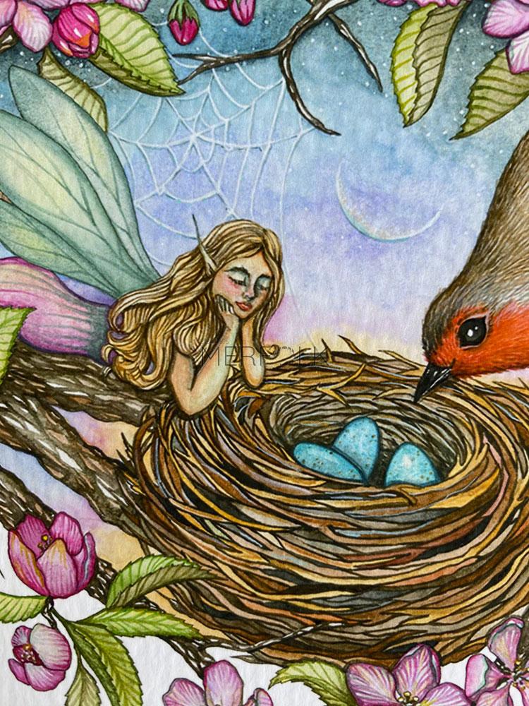 The Secrets of the Apple Blossom Fairy and Robin Print - Image 3