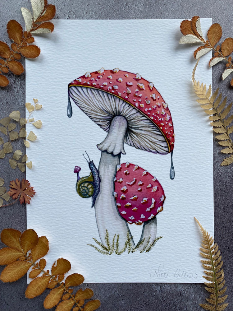 a5 fly agaric mushroom print