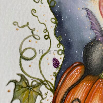 pumpkin tendrils and magical sparkles.
