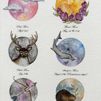 Alternative view of 2026 Full Moon Calendar A4 Print