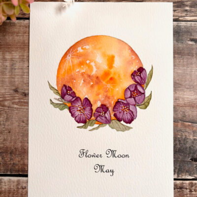 A5 flower moon print