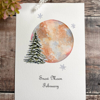Snow moon full moon a5 print