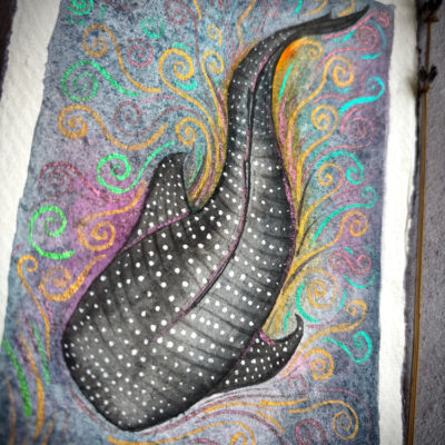 Whale shark original artwork metallic accents