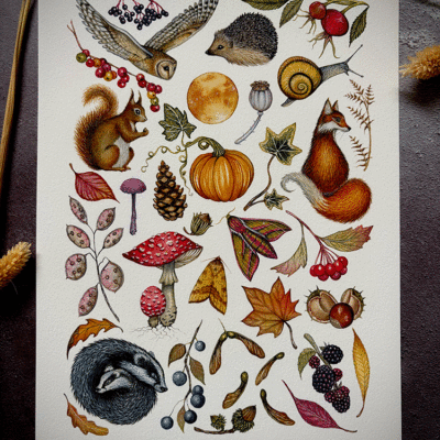 Alternative view of Ode to Autumn A4 Print - White