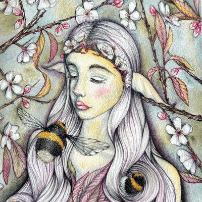 cherrry faerie print close