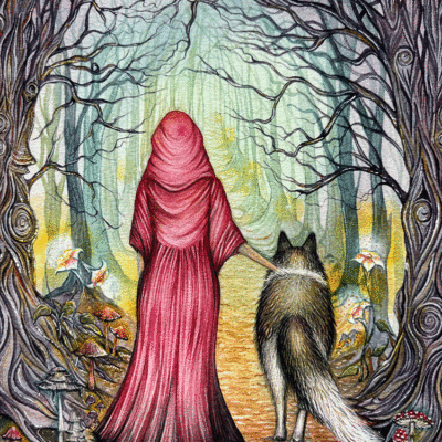 the enchanted path - little red - close